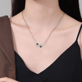 Infinity Paw Print Necklace with Cubic Zirconia, view 4