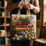 Quilted Tote Bag - Floral Parchment