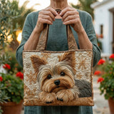 Handcrafted Quilted Tote Bag - Shining Yorkie