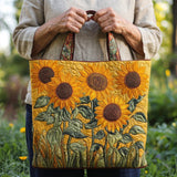 Quilted Tote Bag - Classic Sunflower