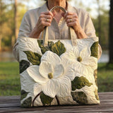 Quilted Tote Bag - Elegant Florals