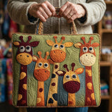 Quilted Tote Bag - Tower of Giraffes
