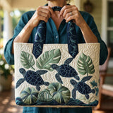 Handcrafted Quilted Tote Bag - Sea Turtle Serenity