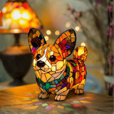 Corgi | Stained-Glass-Style Lamp