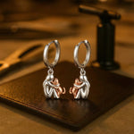 Cat Embrace Hoop Earrings