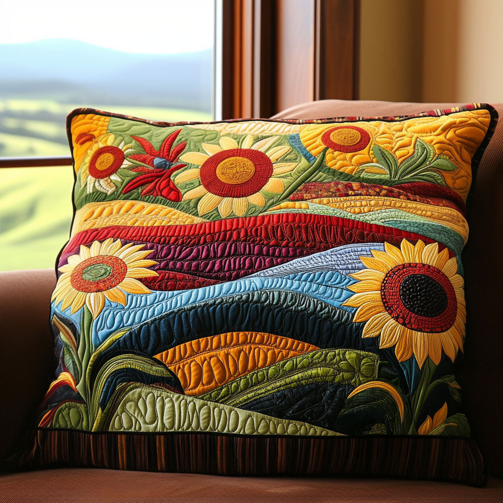 Quilted Pillowcase | Sunflower