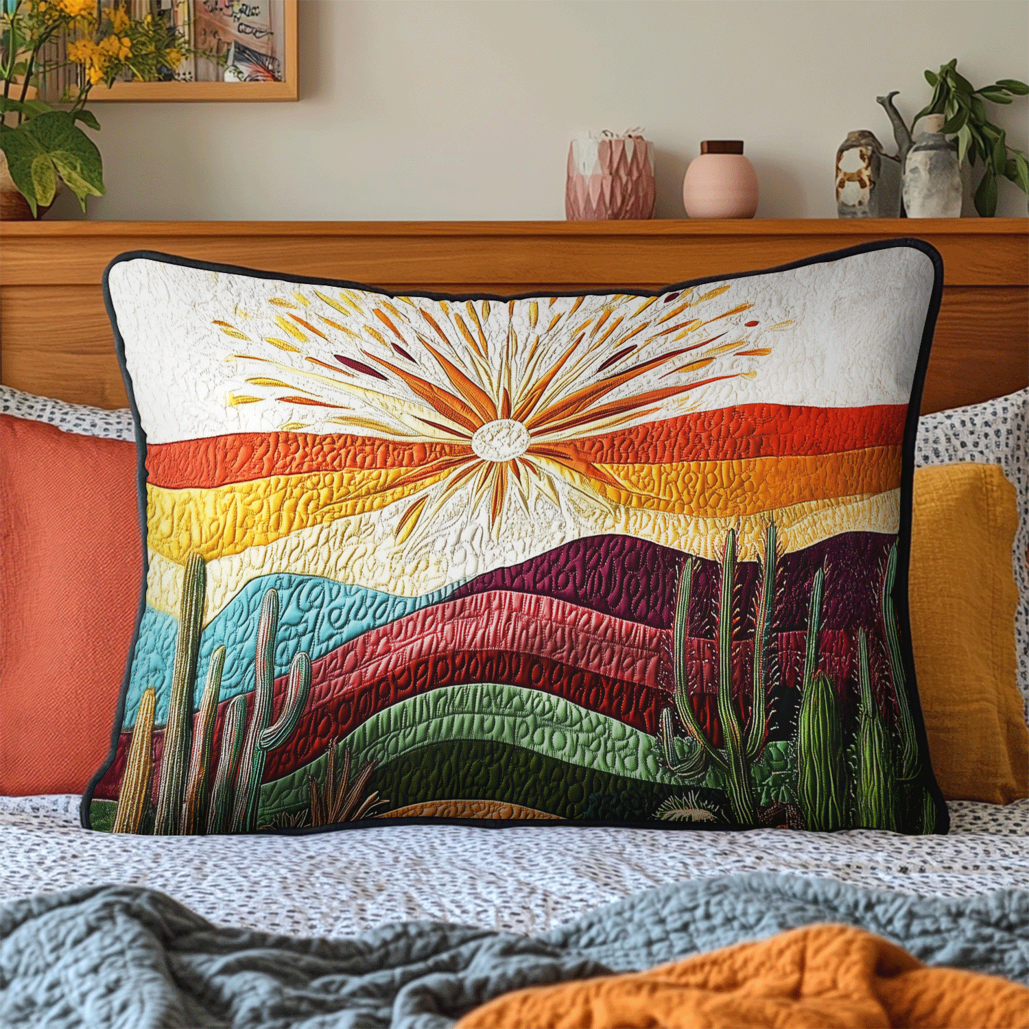 Quilted Pillowcase | Cactus