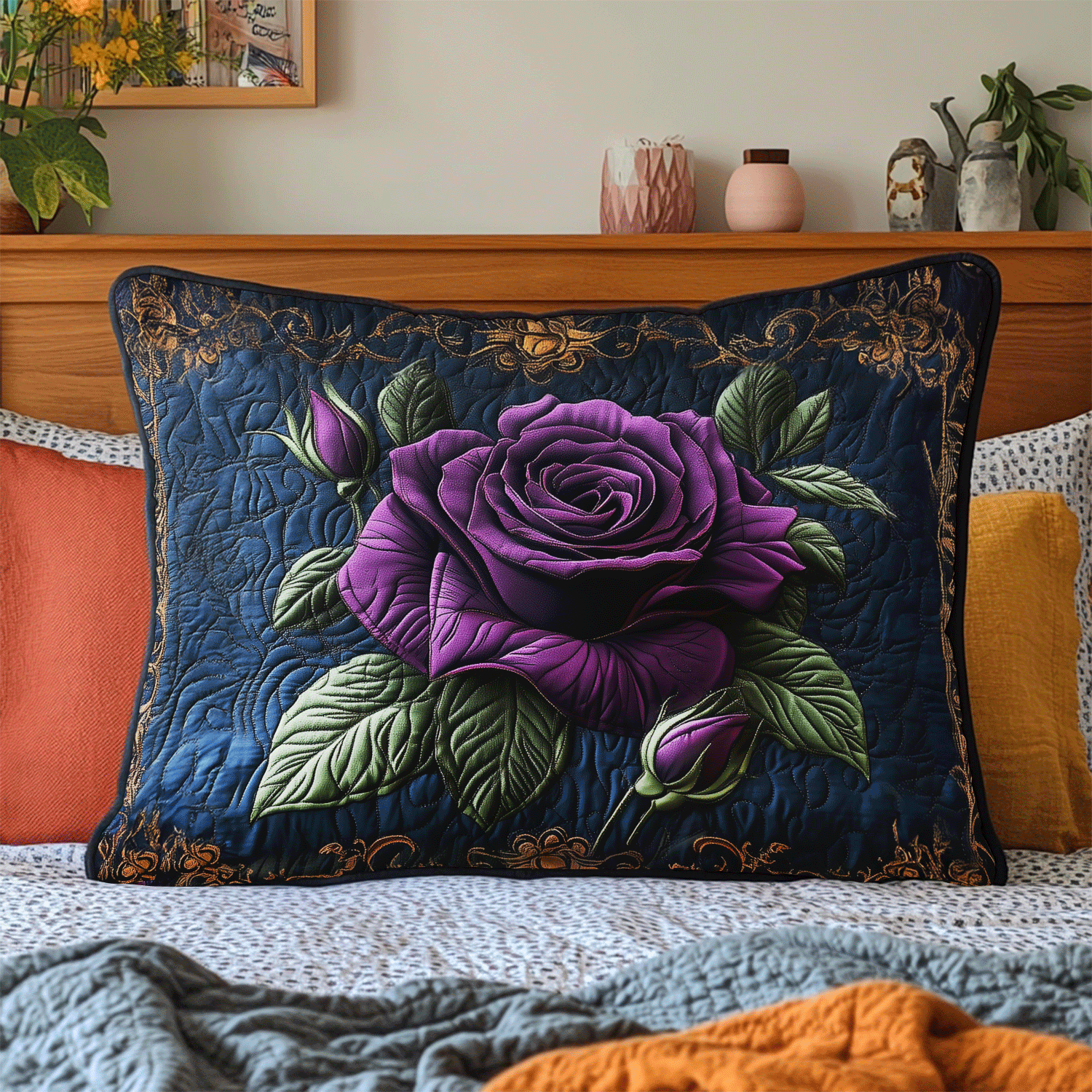 Quilted Pillowcase | Lavender Elegance