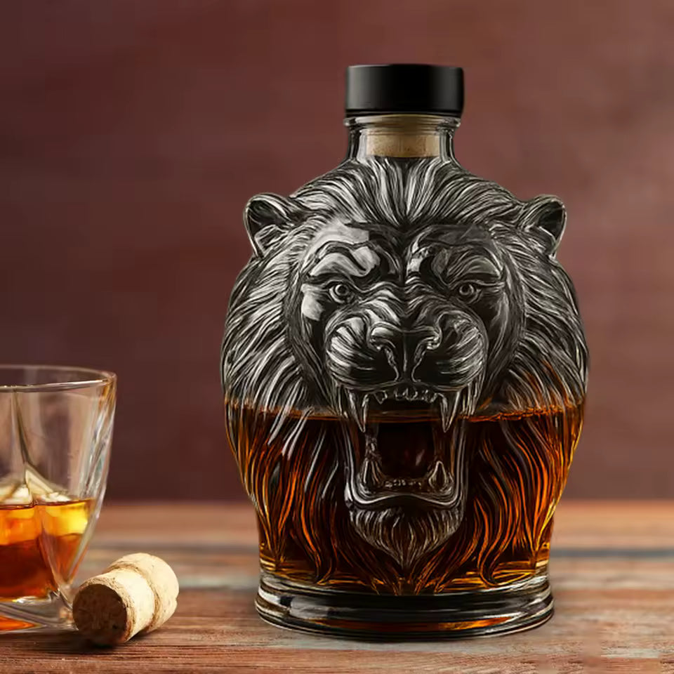 Sculpted Lion Whisky Decanter