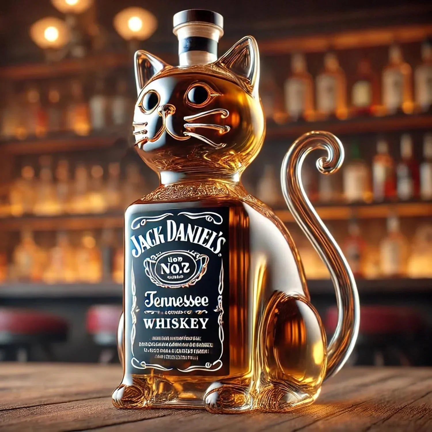 Sculpted Cat Whisky Decanter