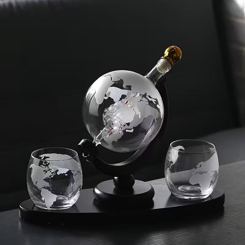 World Map Whisky Decanter and Glass Set | Edition Two, view 2