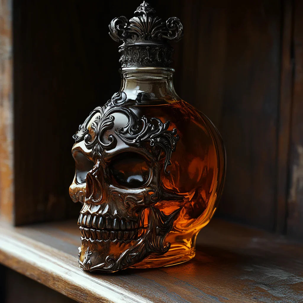 Sculpted Skull Whisky Decanter, view 3