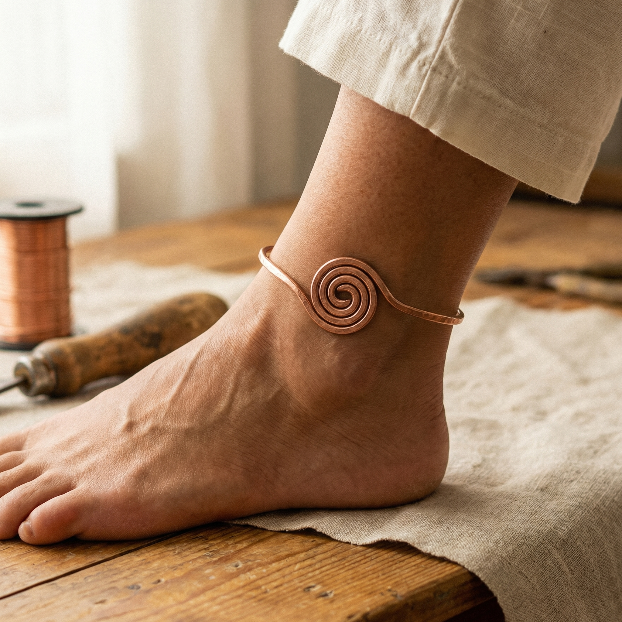 Coil Copper Anklet – product image 1
