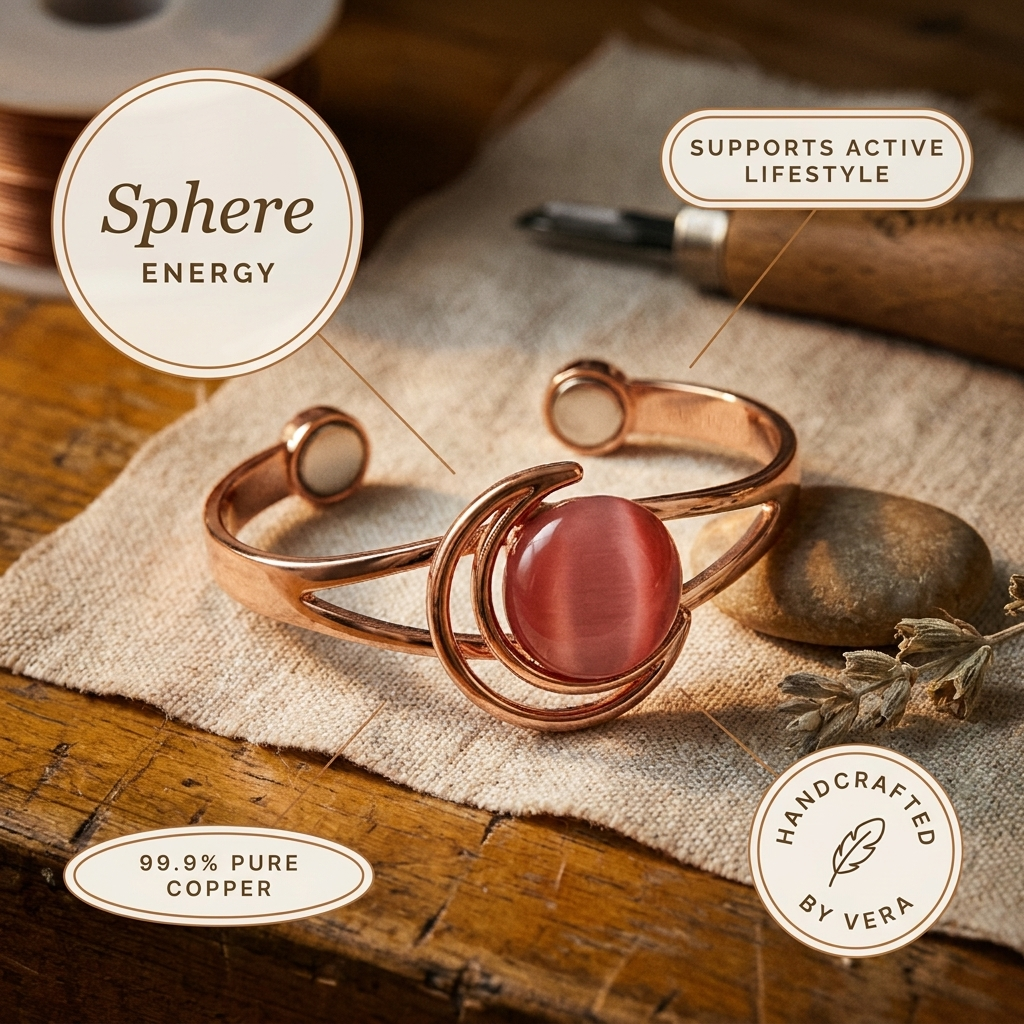 Sphere Pink Copper Bracelet – product image 5