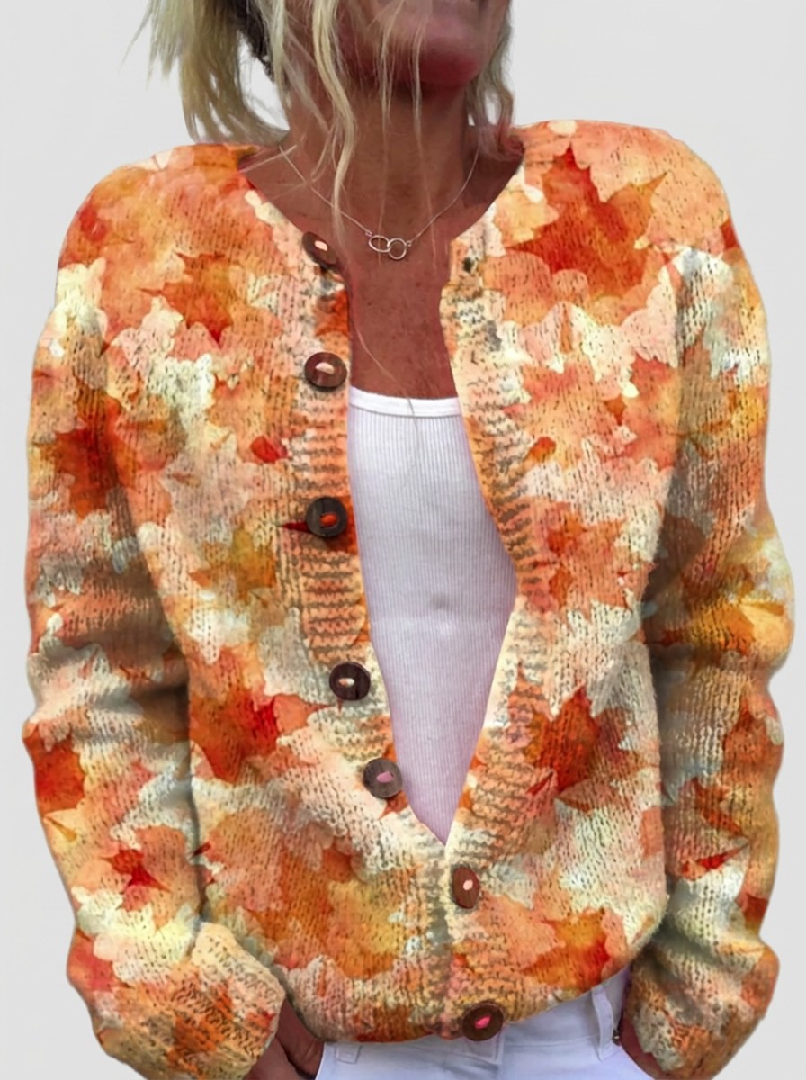 Cardigan with Autumn Leaves – product image 1