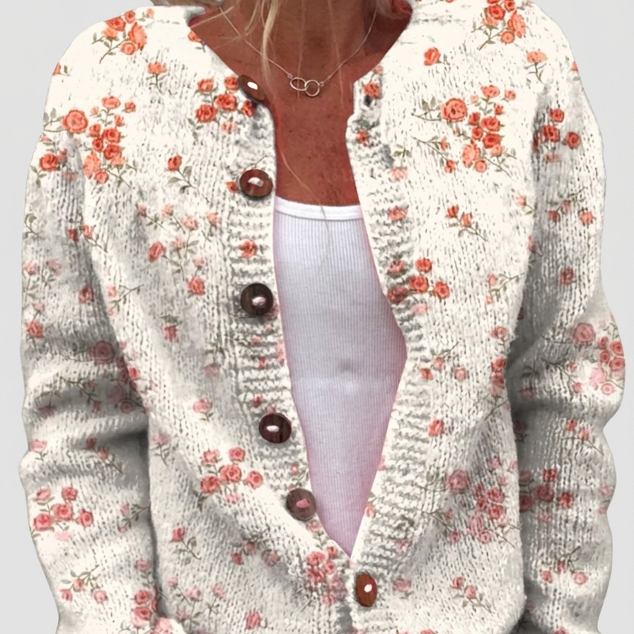 Cardigan with Ditsy Floral Print – product image 1