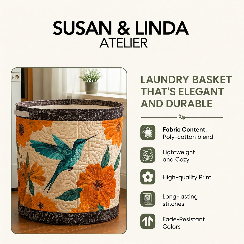 Blooming Glow quilted laundry basket – product image 3