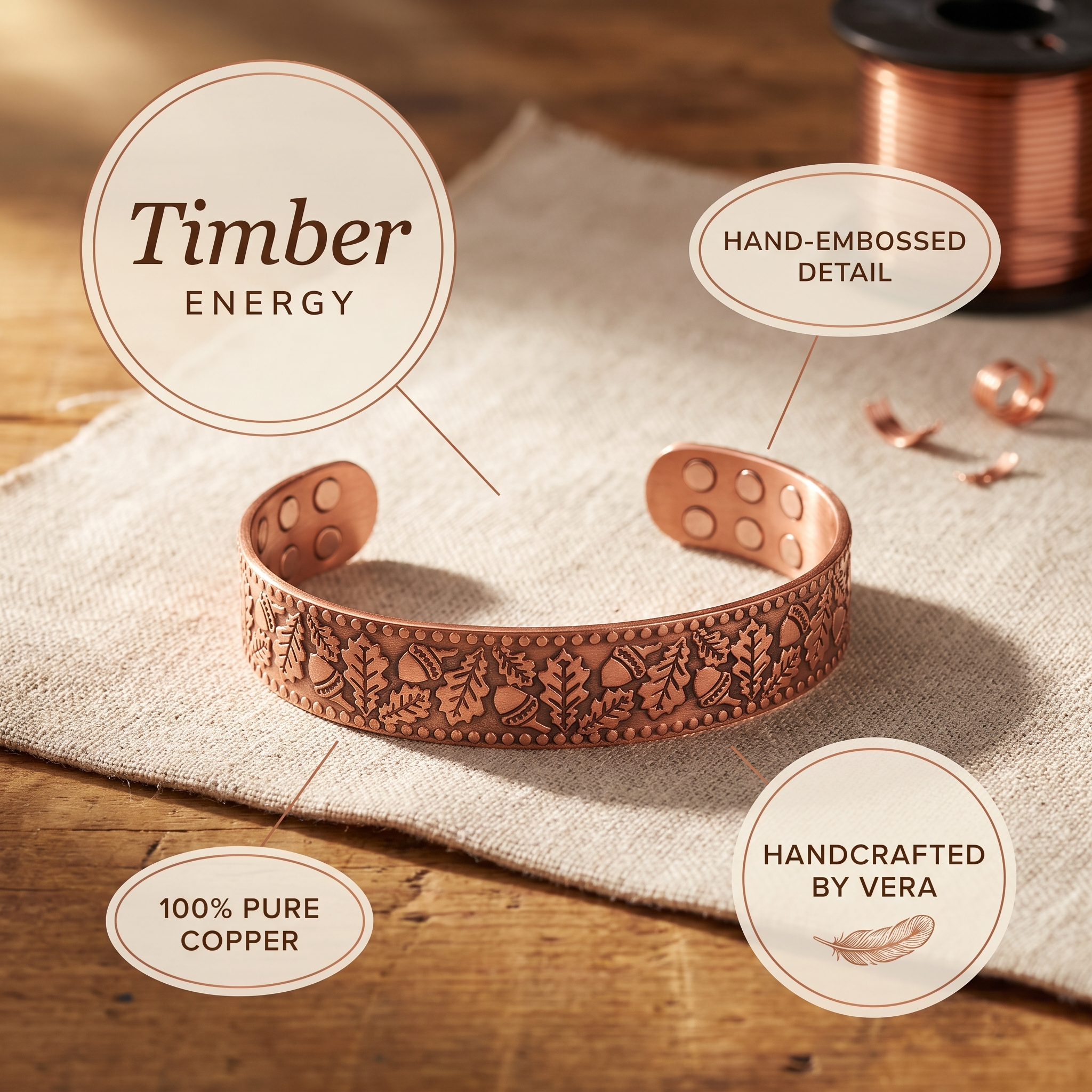 Timber Copper Bracelet – product image 5