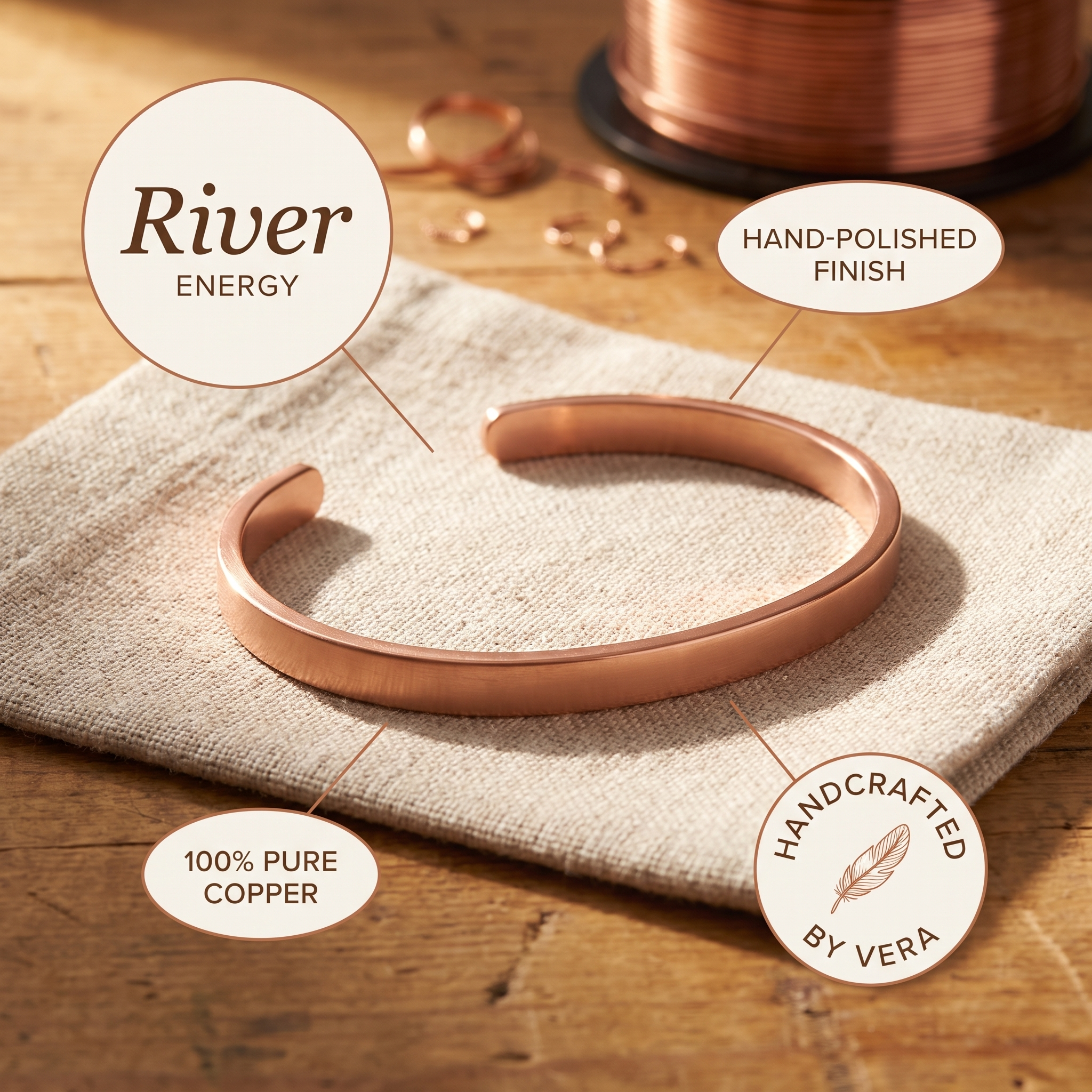 River Copper Bracelet – product image 5