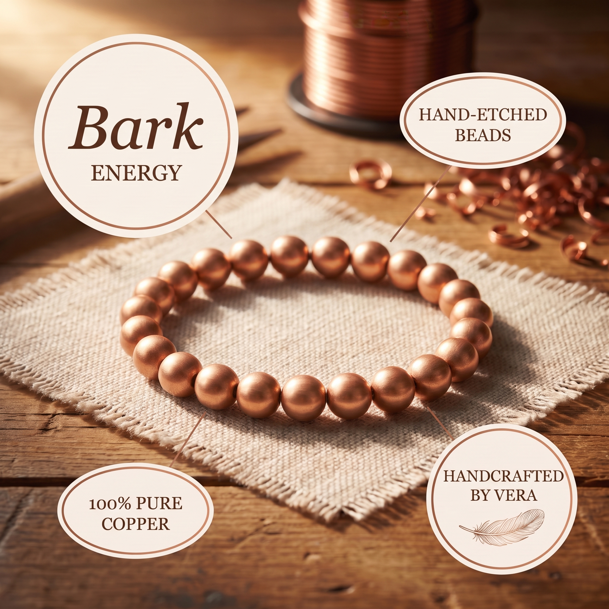 Bark Copper Bracelet – product image 5