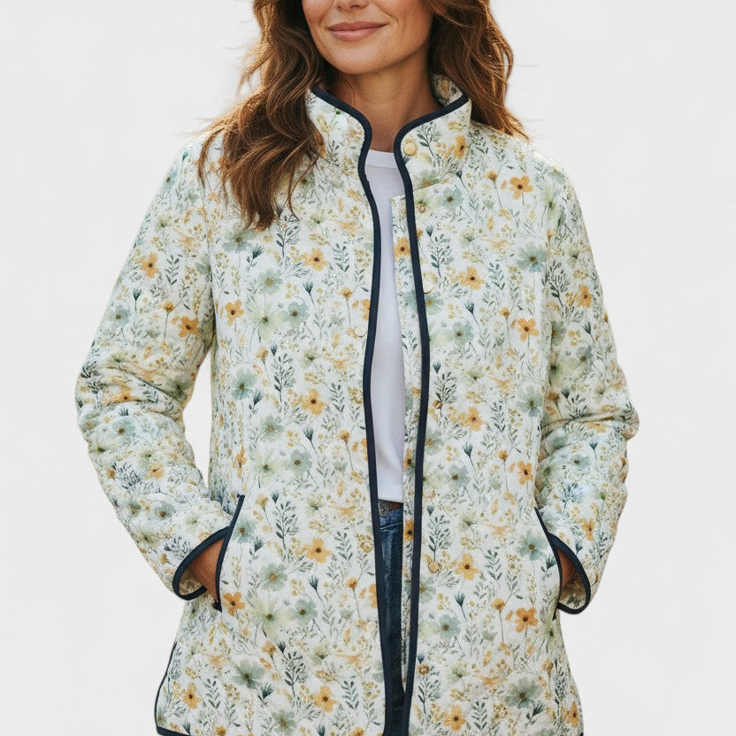 Quilted Jacket with Scatter Flowers – product image 1