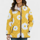 Quilted Jacket with Daisies in Yellow – product image 1