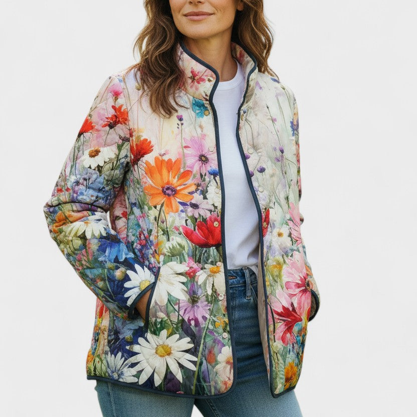 Quilted Jacket with Summer Meadow – product image 1