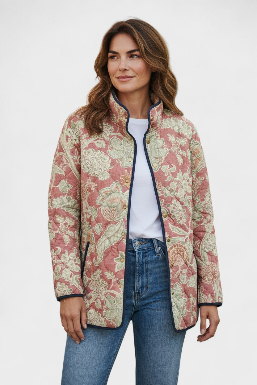 Quilted Jacket with Ornaments in Dusty Pink – product image 1