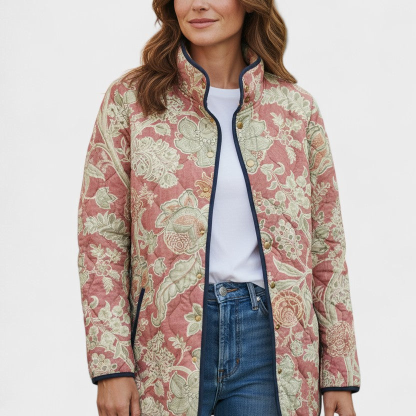 Quilted Jacket with Ornaments in Dusty Pink – product image 1