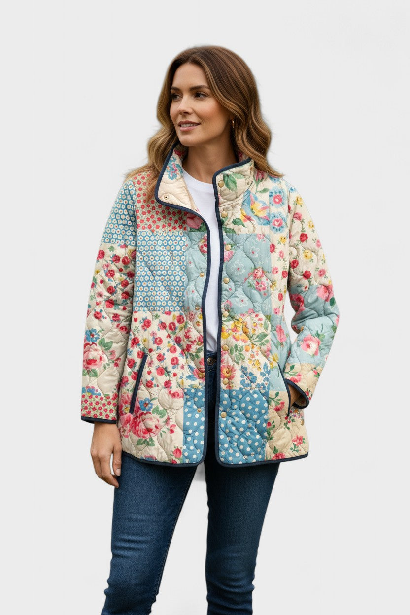 Quilted Jacket in Floral Patchwork – product image 1