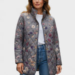 Quilted Jacket with Floral Pattern in Grey – product image 1