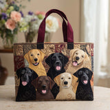Labrador Gathering quilted tote bag