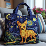 Chihuahua Under the Stars quilted tote bag