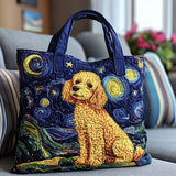 Poodle Under the Stars quilted tote bag