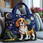 Beagle Under the Stars quilted tote bag