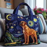 Boxer Under the Stars quilted tote bag