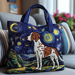 German Pointer Under the Stars quilted tote bag