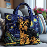 Yorkshire Terrier Under the Stars quilted tote bag