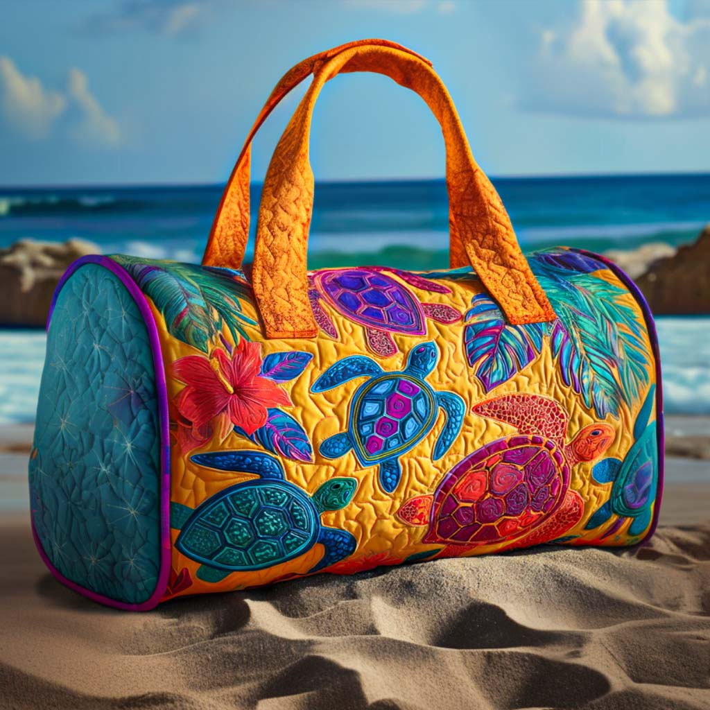 Quilted Travel Bag - Turtle Celebration