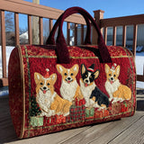 Quilted Travel Bag - Christmas with Corgis
