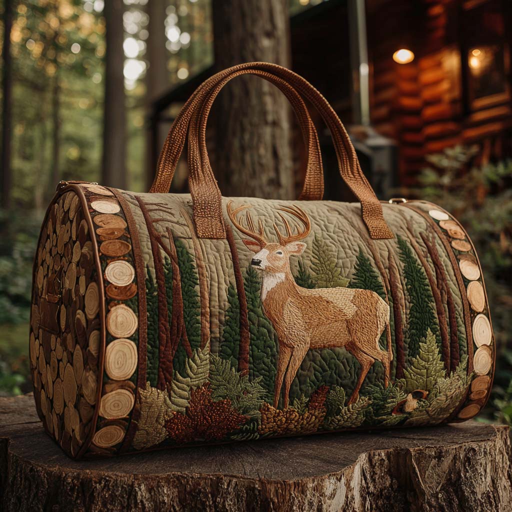 Quilted Travel Bag - Deer in Autumn
