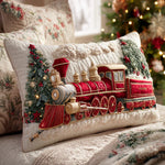 Quilted Pillowcase | Festive Steam Locomotive