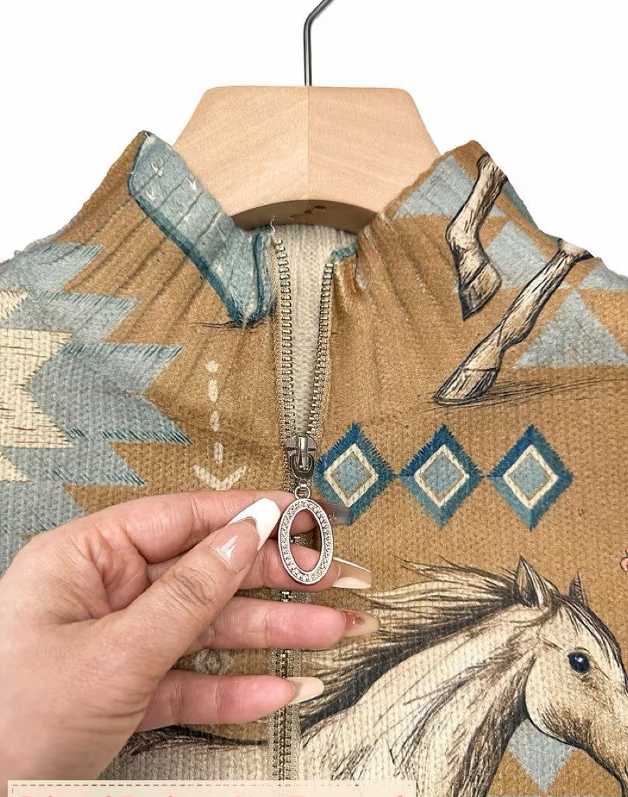 Cardigan with Horses & Cacti – product image 3