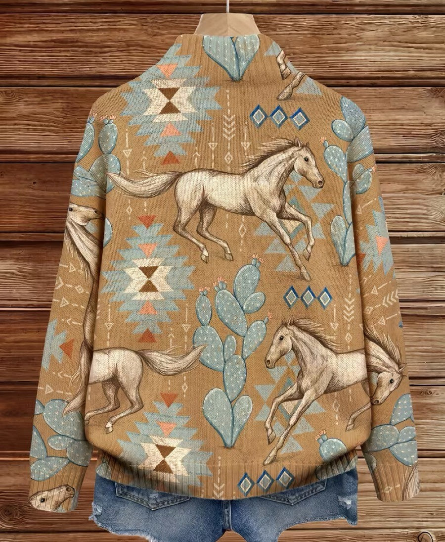 Cardigan with Horses & Cacti – product image 5