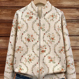 Zip Cardigan with Floral Vines – product image 2