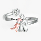 Pink Dog Embrace Ring, view 2