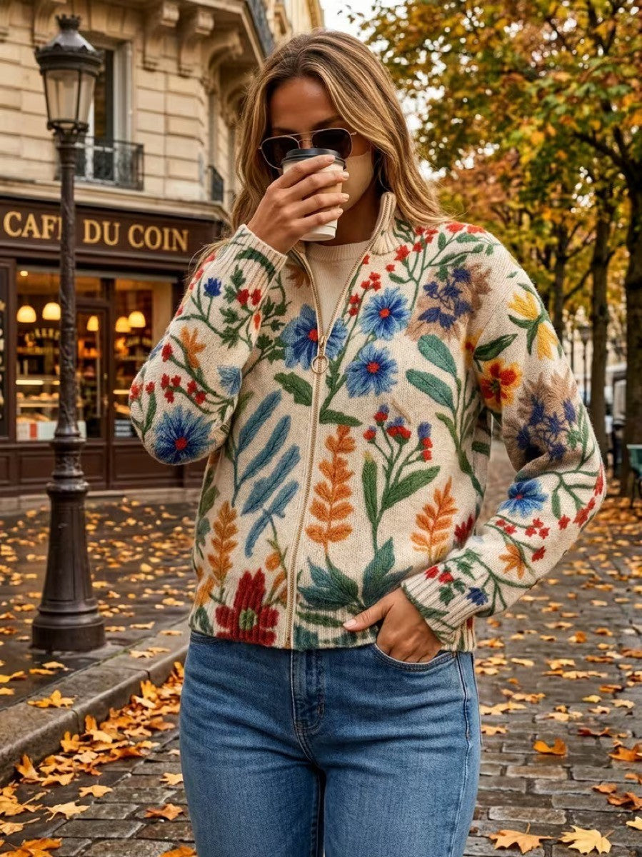 Cardigan with Folk Flowers – product image 3