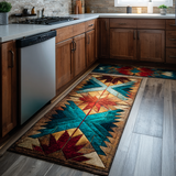 Rustic Line Kitchen Rug Set