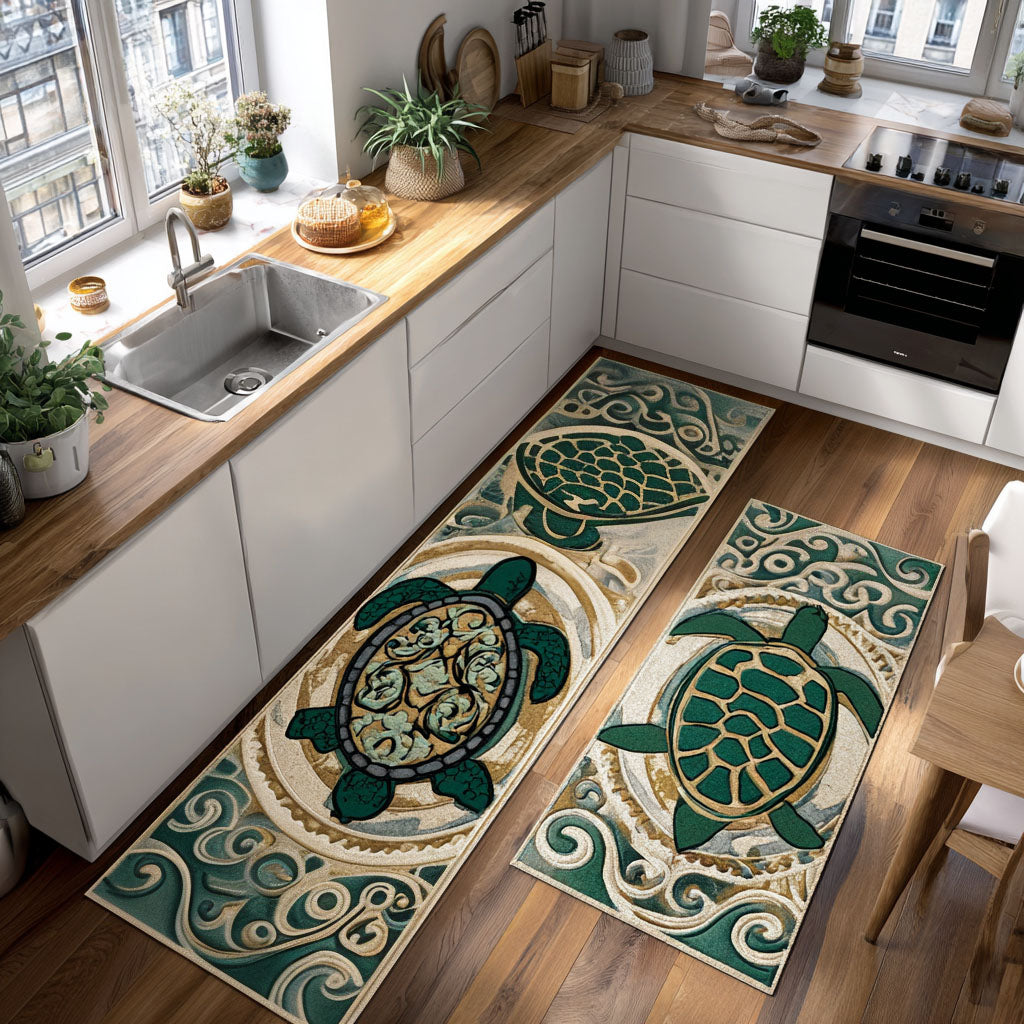 Seashell Dreams Kitchen Rug Set