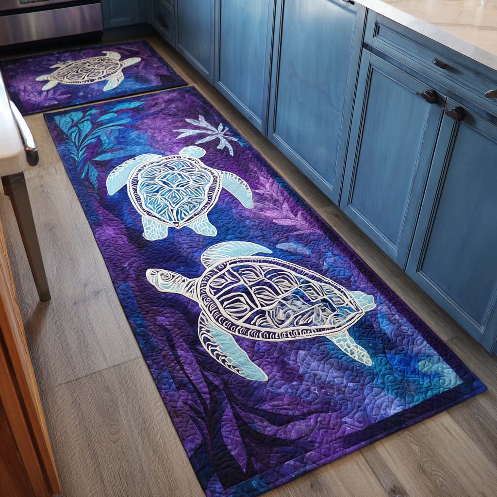 Sea Turtles Kitchen Rug Set